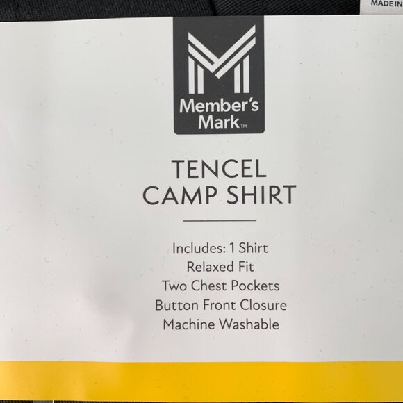 Members Mark Women's M Short Sleeve Tencel Lyocell Camp Shirt Black Size M - Picture 5 of 8